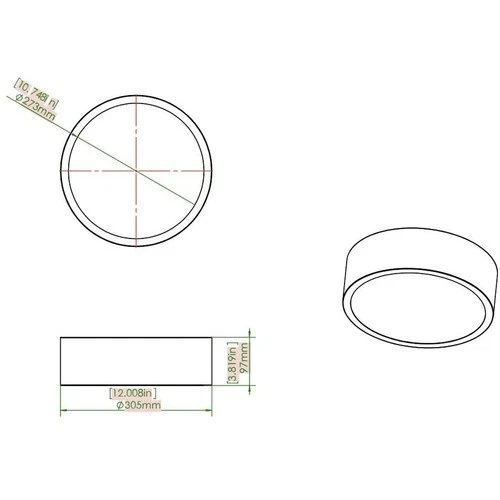 Z-Lite 1017F12-MB-LED Coronado Flush Mount Matte Black - Picture 8 of 8