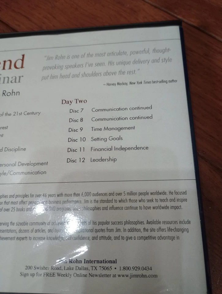 Jim Rohn. Seminario de fin de semana. Seminario de éxito de fin de semana de 2 días. 12 CD'S! Foto 4 de 4