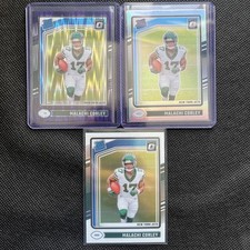 Malachi Corley Purple Shock & Silver Rated Rookie 2024 Panini Optic NY Jets