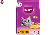 WHISKAS 1+ Adult Dry Cat Food - 7kg Bulk Bag - Biscuits Made with Chicken ,Tuna 4.16 per kilo