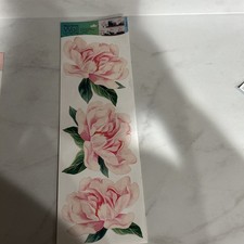 NEW Removable Jumbo Wall Sticker sheets of 6 Peony flowers per sheet