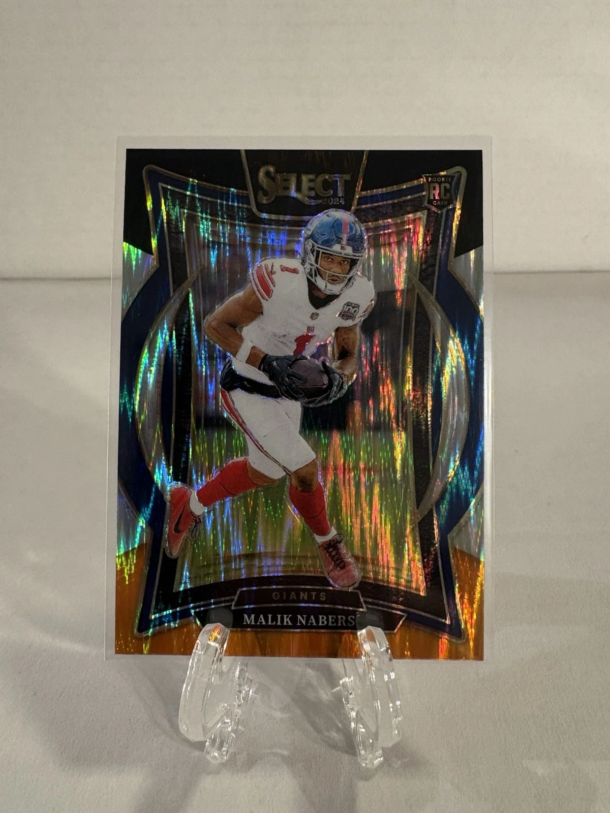 2024 Panini Select Malik Nabers #29 Black & Orange Shock Prizm (RC) (Z)