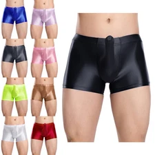 Mens Trunks Low Rise Shorts Sleepwear Briefs Thong Panties Ice Silk Underwear