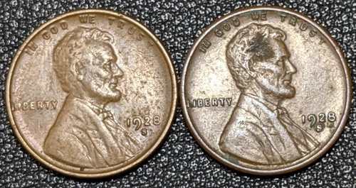 2x 1928-S Copper Lincoln Wheat Cent 1C Better Date FINISH YOUR ALBUM Ships Free!