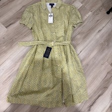 NWT, Girls Polo Ralph Lauren Short Sleeved Floral Belted Oxford Dress. Size 16