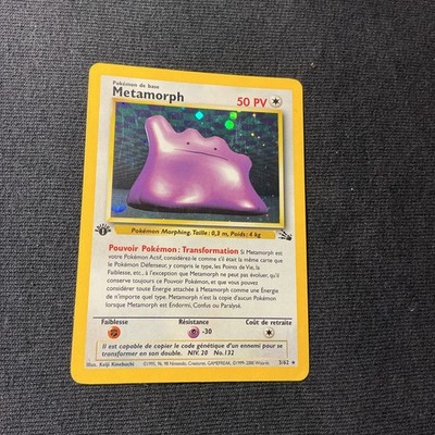 2000 Pokemon Fossil Holo 1st Edition Metamorph Ditto 3/62
