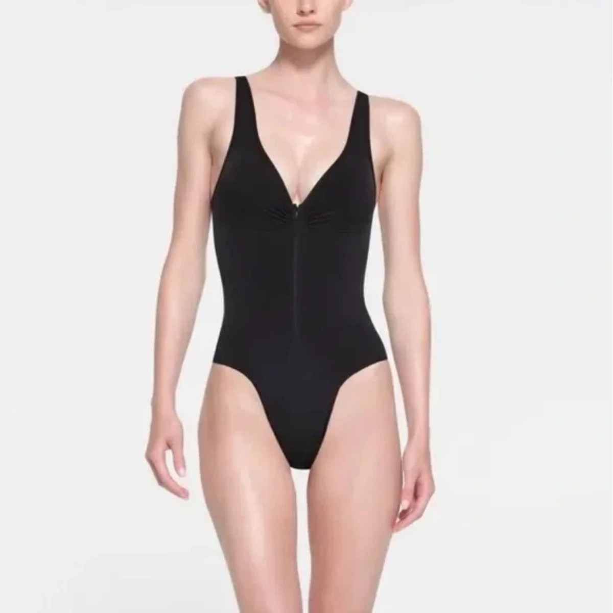 NEW SKIMS ZIP FRONT SEAMLESS SCULPT BRIEF BODYSUIT ONYX M | eBay