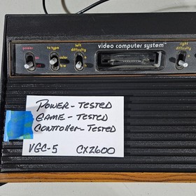 Atari 2600 6 Switch Console! Classic - Tested Works 2 Controllers-2 Paddles- PWR