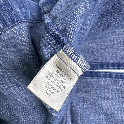Croft & Barrows Denim Dress Vtg Embroidered Hearts Sz Lg Y2K Cottagecore Jumper - Picture 6 of 13