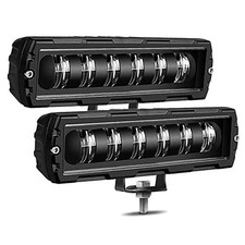 6 Inch LED Light Bar 2PCS 60W Single Rows Flood Beam Slim LED Pods Work Black