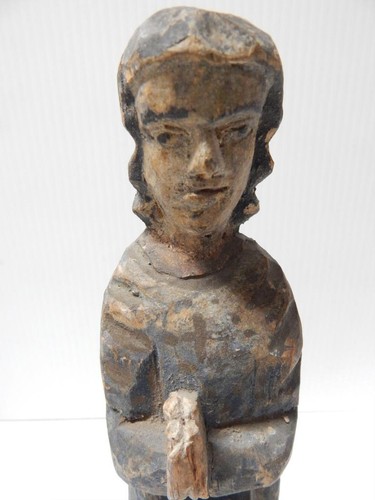 ANTIQUE VINTAGE SANTOS BULTO NEW MEXICO - PRAYING - VERY EARLY EXAMPLE