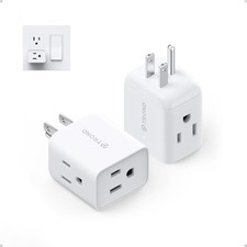 TROND Multi Plug Wall Outlet Extender - 2 Pack 3 Prong, 2 Pack, White