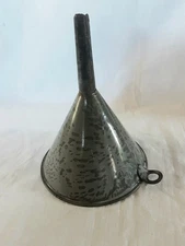 Large VTG Gray Graniteware/Enamelware Funnel Marked L & G Mfg. Co.