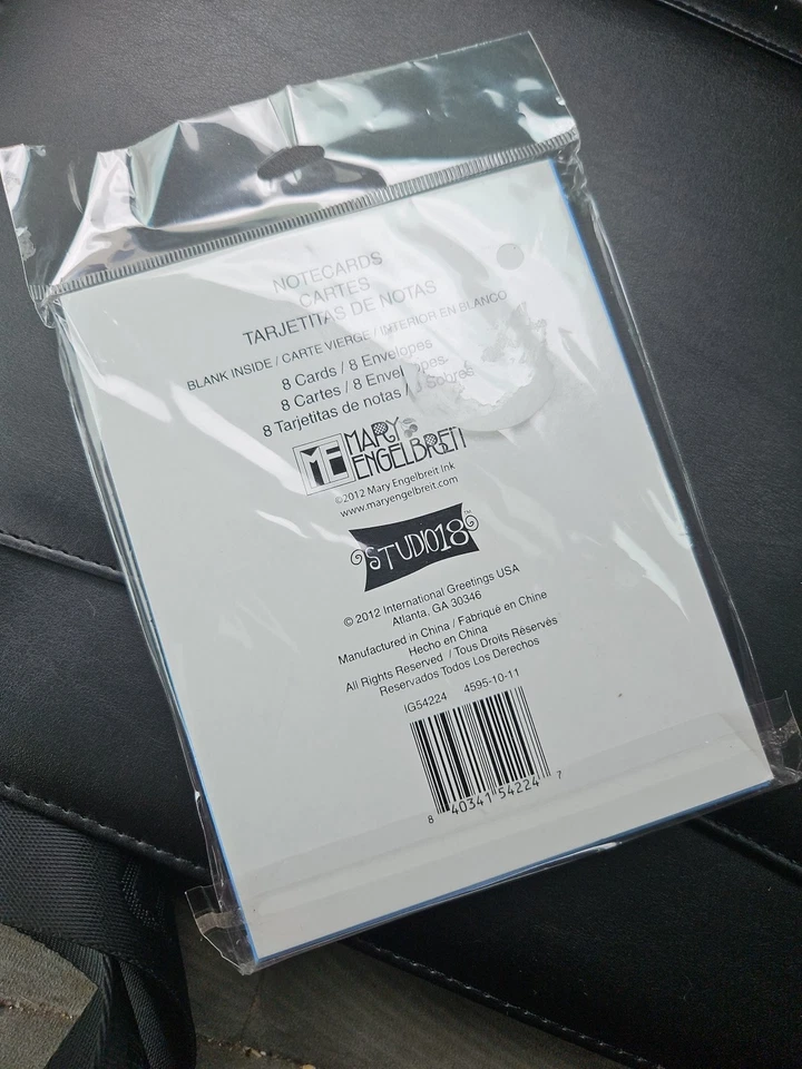 Mary Engelbreit 8 Blank Note Cards & Envelopes To Imagine Is Everything Glitter Foto 3 de 3
