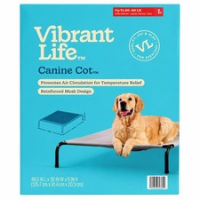 Gray Large Elevated Dog Cot, 49.5 x 36 x 8 Inch Raised Pet Bed