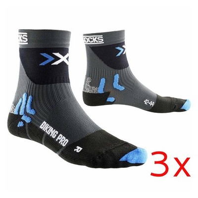 3er-Pack X-Socks Socken BIKING PRO anthrazit/blau/french 35/38