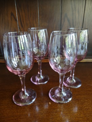 Libby Premiere Pink Wine Glasses Set Of 4 Glasses With Stems