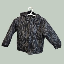 Columbia Boys 4T Winter Coat Gray Black Digital Camo Hooded Puffer Jacket