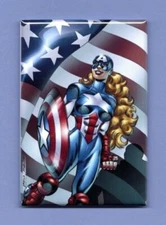 FEMALE CAPTAIN AMERICA COMIC BOOK COVER *2X3 FRIDGE MAGNET* MARVEL SUPER HEROES