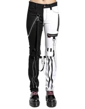 Tripp NYC Hose - Split Leg White Pant Punk Reißverschluss Split