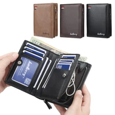 Men's Bifold Leather Wallet Short Clutch ID Card Holder Cash Coin Pocket Purse