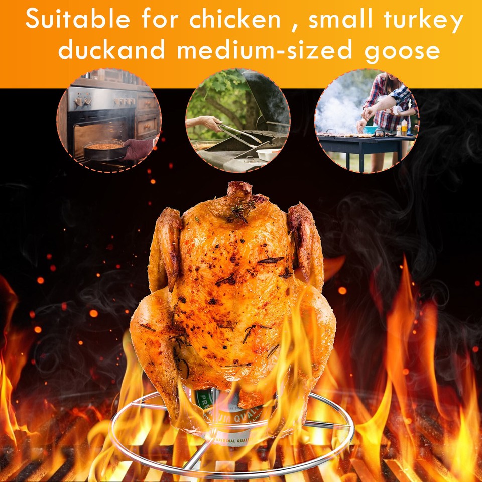 Beer Can Turkey Rack Vertical Chicken Stand Chicken Holder for Grill