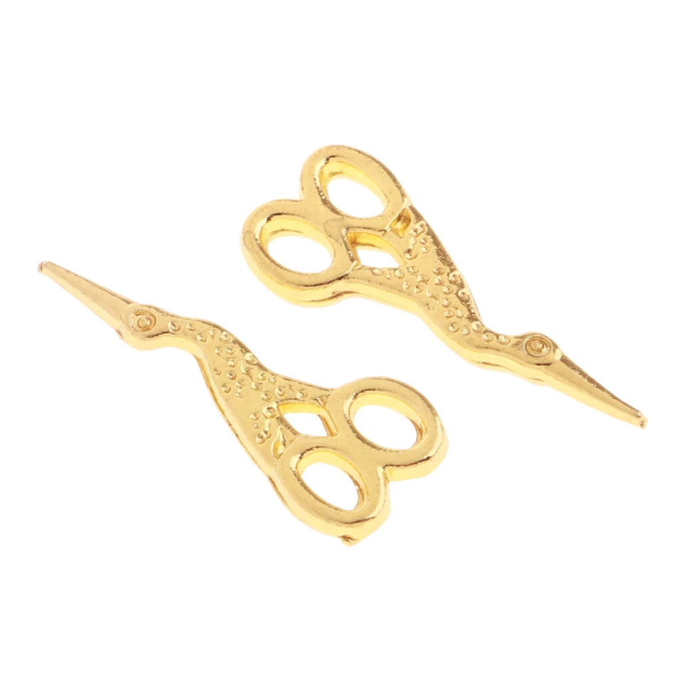 10 Set 1/12 Dollhouse Miniature Mobili Forbici In Metallo Accessori Per Camere - Immagine 2 di 4