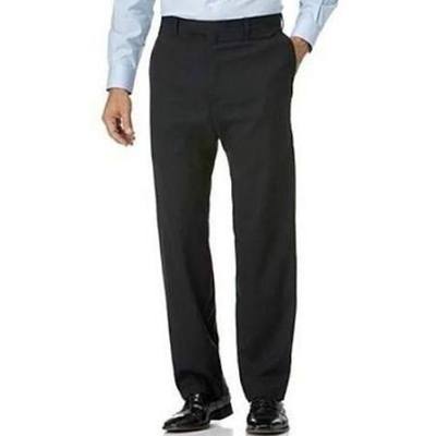 NWT! $98 KIRKLAND WOOL FLAT FRONT DRESS PANTS - CHARCOAL GRAY - 34X30
