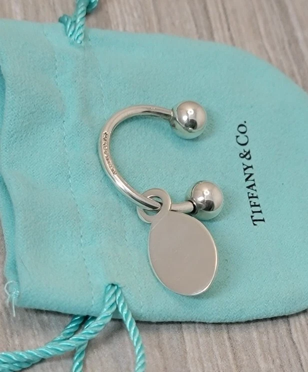 TIFFANY & CO. Portachiavi Tiffany & Co argento sterling Return to Tiffany etichetta ovale sfera a vite