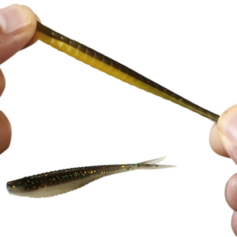 60Pcs Fishing Baits Fork Tail Baits Ribbon Fish Baits for Salmon