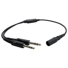 David Clark One-XP & Pro-XP 6 pin Lemo to GA Twin Plug Headset Adapter