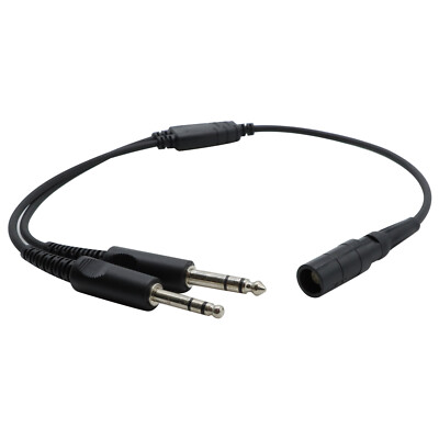 David Clark One-XP & Pro-XP 6 pin Lemo to GA Twin Plug Headset Adapter