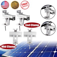 Solar Panel Mount Brackets Rail Roof Mounting 30/35MM End/Mid Clamp Fixing Kit
