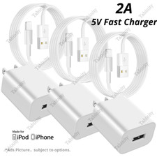 For iPhone 6 7 8 XR XS X 11 12 13 14 USB Fast Charger Block Charging Cable Lot