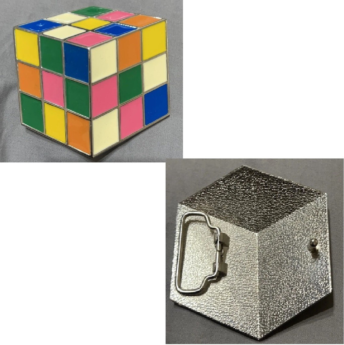 3D Rubiks Cube Belt Buckle Rubix Mens Womens Wear Accessory - Main Image