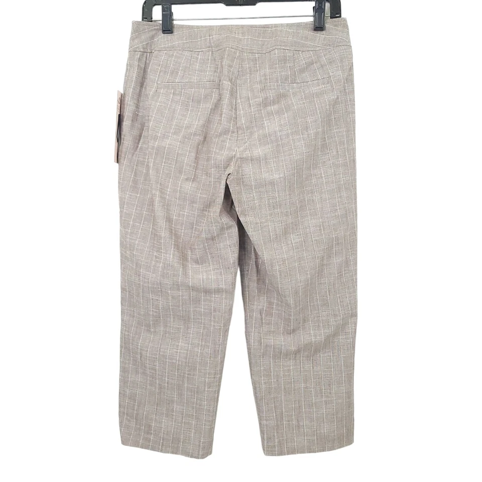 Pantalón de vestir corto de pierna ajustada Sharagano para mujer talla 6 carrera a rayas coco blanco NUEVO Foto 2 de 4