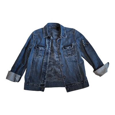 Vintage DKNY denim blue Jean jacket women's Ladies Pockets