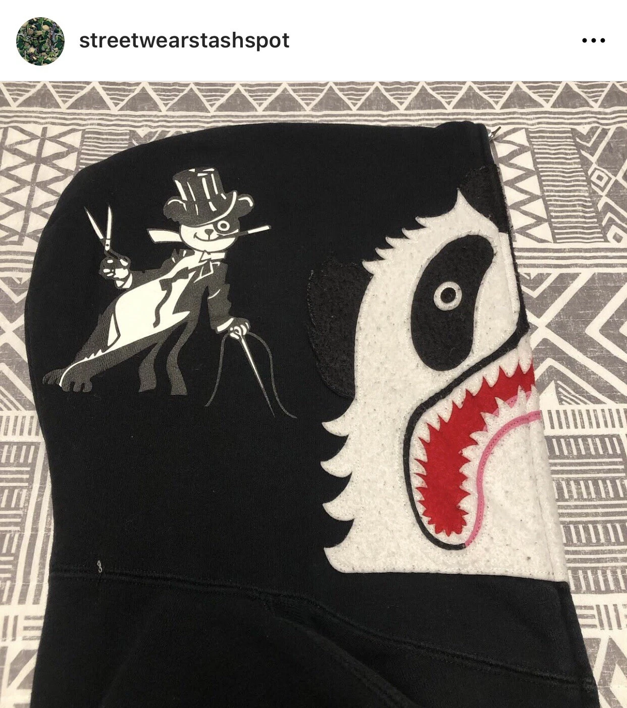 A BATHING APE (BAPE) Felpa con cappuccio e zip intera A Bathing Ape Bape Glow In the Dark City Camo Panda taglia small