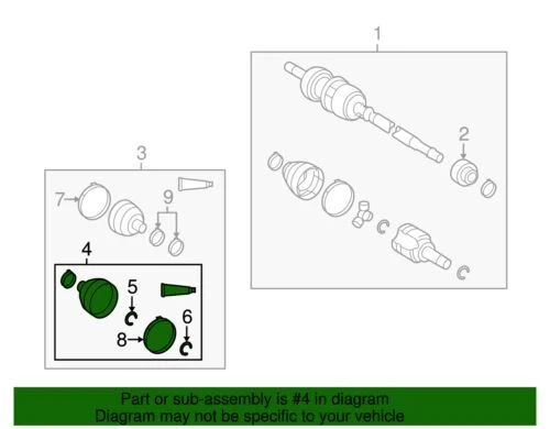 Genuino GM 2009-2010 Pontiac Vibe delantero L4 eje de tracción bota interior 19204685 Foto 2 de 2
