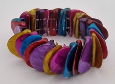 Multicoloured Expandable Shell Bead Bracelet