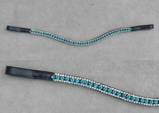 New 3-Row Clear Crystal Leather Browband for Bridles -Available in All Sizes .