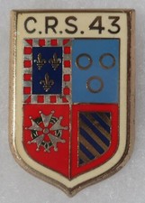 Insigne Badge POLICE Obsolète CRS 43 ORIGINAL DRAGO VINTAGE