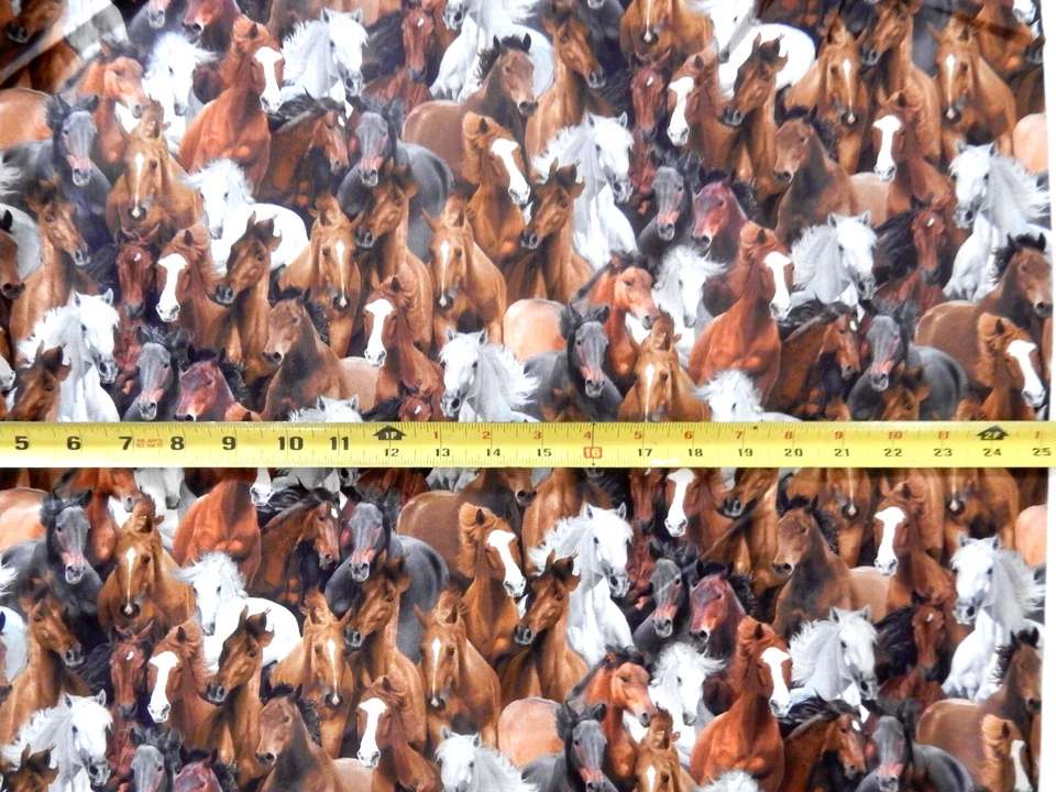 Horse Horses Packed Multi 3484 Timeless Durable Cotton Fabric - Image 2 of 2