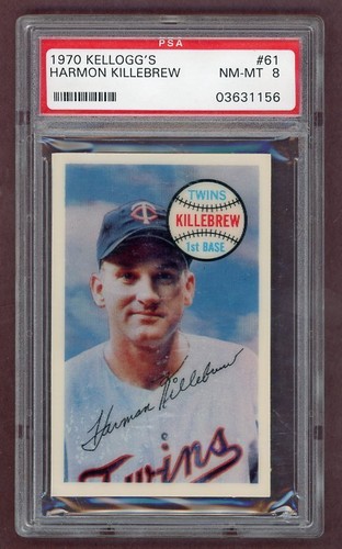 1970 KELLOGGS # 61 HARMON KILLEBREW TWINS PSA 8 NM/MT 517775 (KYCARDS)
