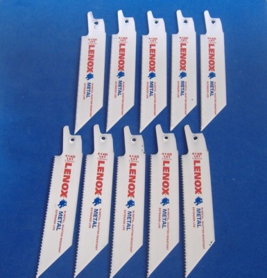 LOT OF TEN LENOX BIMETAL RECIPROCATING SAW BLADES  414R AND 418R MADE IN USA