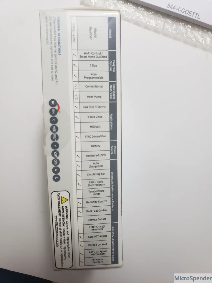 Emerson Sensi Touch Wi-Fi Programmable Thermostat 4H/2C - 1F95U-42WF - Image 3 of 3