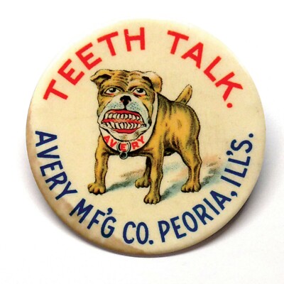 Avery MFG Teeth Talk Peoria Illinois Advertising Pocket Mirror Vintage Style