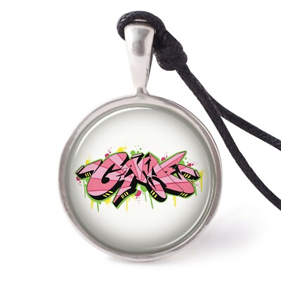 Graffiti Designs Necklace Pendants Pewter Silver Jewelry JNP