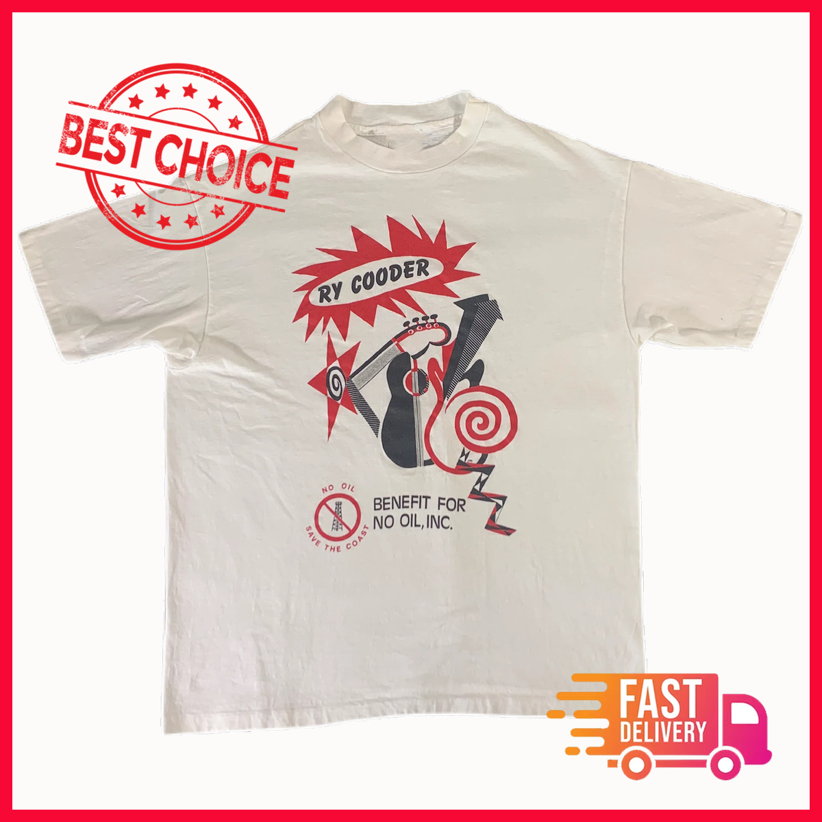 T-shirt Ry Cooder - Multicolore - Taille Régulière Homme - Neuf Avec étiquettes