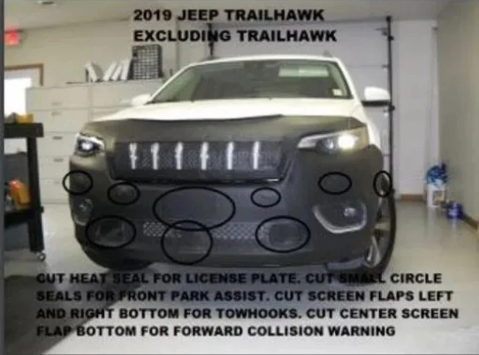 LeBra Custom Front End Cover 551714-01 for 19-22 Jeep Cherokee Trailhawk, Black - Image 2 of 4